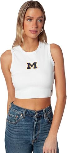 Hype & Vice Cut-Off Tank for Women - University of Stanford Top for Women, Cropped Fit Tank Top, College Shirts for Game Days - White, X-Small in Saudi Arabia