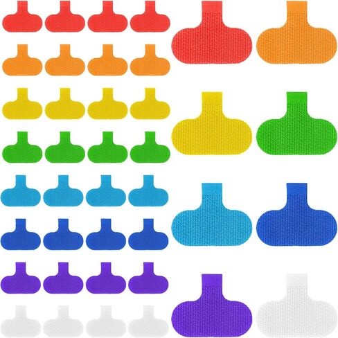 Multi-Color Cable Labels,40 Pcs Cord Labels for Electronics Reusable Cable Tags and Wire Tags for Computers Management Identification Writable Surface (8 Colors) in Kuwait