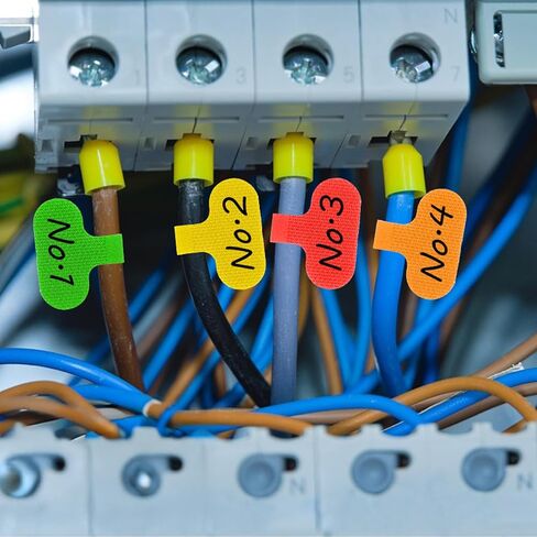 Multi-Color Cable Labels,40 Pcs Cord Labels for Electronics Reusable Cable Tags and Wire Tags for Computers Management Identification Writable Surface (8 Colors) in Kuwait
