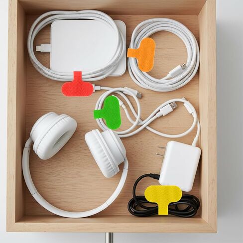 Multi-Color Cable Labels,40 Pcs Cord Labels for Electronics Reusable Cable Tags and Wire Tags for Computers Management Identification Writable Surface (8 Colors) in Kuwait