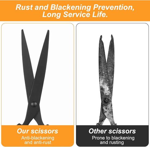 7 Inch Scissors, 2 PCS All Purpose Black Office Scissor, Stainless Steel Blade Shear Scissor, Straight Handle Shears for Paper Office Sewing, Percise Cutting Scissors for Home School DIY Craft in Saudi Arabia