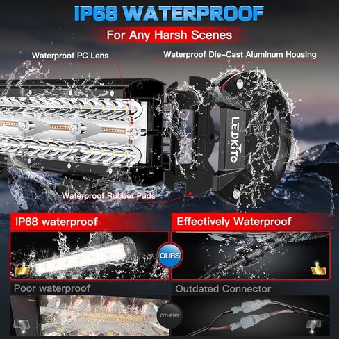20In LED Light Bar and 2PCS 4In LED Cube Pod Lights Amber White 6Mode Strobe Spot Flood Combo Dual Color OffRoad Driving Work Light Bar with Memory Reset Function for ATV UTV SUV Trucks Pickup in Saudi Arabia