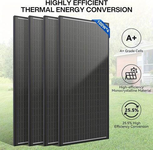 100 Watt Solar Panel 12V/24V High-Efficiency Monocrystalline Solar Panel, 12BB Solar Cells, for Home RV Marine Farm Battery and Other Off-Grid Applications in Kuwait