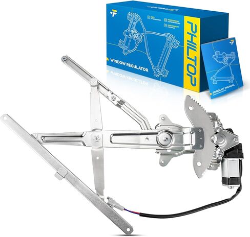 منظم نوافذ الطاقة من جانب السائق الأمامي الأيسر من PHILTOP ومجموعة المحرك المتوافقة مع 1995 1996 1997 1998 1999 2001 2002 2003 2004 Toyota Tacoma استبدال OE#741-799,6980235090,8571035040(2 دبابيس) in Kuwait
