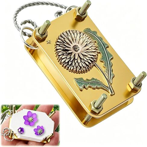 Mini Flower Press Keychain,Miniature Flowers Press Kit, Metal Pocket Flower Pressing, with Secure Straps for Hikes, DIY Crafts Gift for Plant Lovers in Saudi Arabia