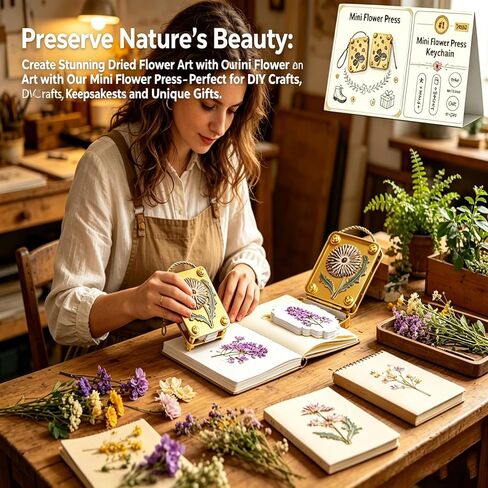 Mini Flower Press Keychain,Miniature Flowers Press Kit, Metal Pocket Flower Pressing, with Secure Straps for Hikes, DIY Crafts Gift for Plant Lovers in Saudi Arabia