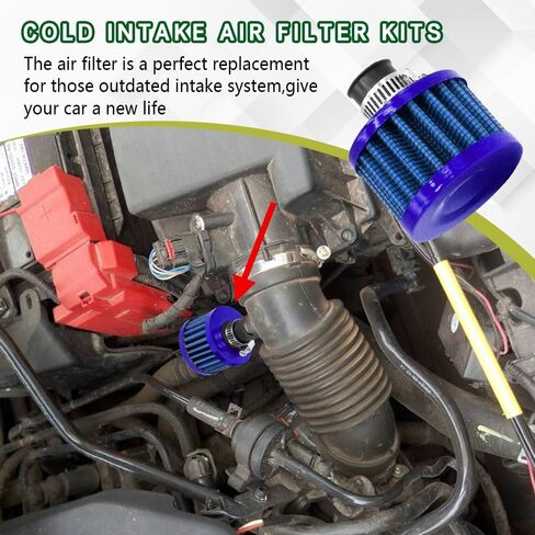 212cc Air Filter Valve Cover Breather Filter, Air Filter Exhaust Pipe Kit Compatible with Predator 196cc 6.5hp Coleman CT200U BT200X CT200U-EX Baja Warrior MB200 GX160 GX200 Mini Bike (Blue) in Saudi Arabia