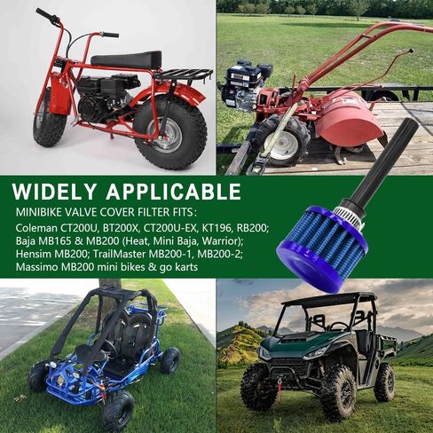 212cc Air Filter Valve Cover Breather Filter, Air Filter Exhaust Pipe Kit Compatible with Predator 196cc 6.5hp Coleman CT200U BT200X CT200U-EX Baja Warrior MB200 GX160 GX200 Mini Bike (Blue) in Saudi Arabia