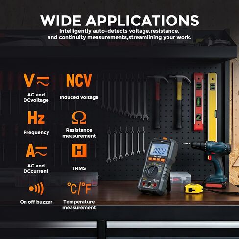 Digital Multimeter 5999 Counts TRMS, Auto-Ranging Voltage Tester with Temperature, Continuity, Capacitance, LED Flashlight, CAT III 600V in Saudi Arabia
