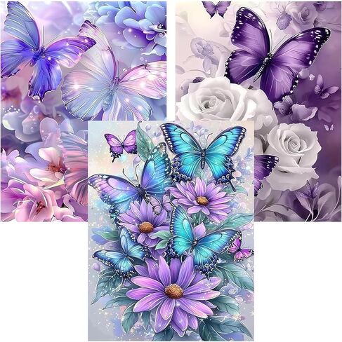 HHMATITS 3 Pack Landscape Diamond Art Kits for Adults - DIY Diamond Painting Kits for Beginners, 5D Mountain Diamonds Art Painting Round Full Drill for Home Wall Decor Gifts 12x16Inch in Saudi Arabia