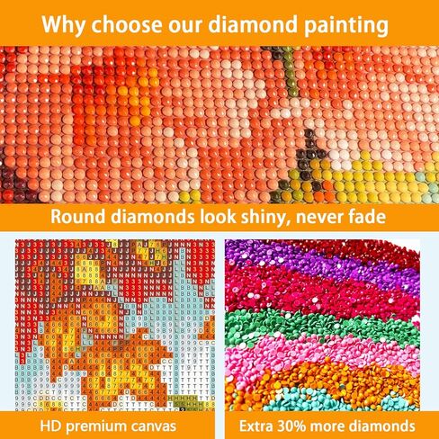 USZDL المناظر الطبيعية الماس مجموعات الفن للبالغين والجبال والزهور DIY 5D الماس مجموعات الطلاء للمبتدئين، جولة الحفر الكامل النقاط الماس مع الماس جوهرة الفن والحرف للبالغين ديكور المنزل 12x16 في in Kuwait