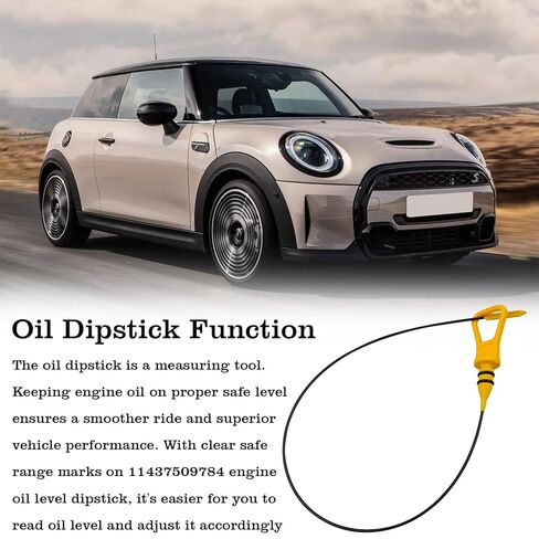 11437509784 Engine Oil Dipstick, Measuring Rod Dip Stick for Checking Oil Level, Compatible with 2002-2008 BMW Mini Cooper S 1.6L L4 R52 R53 R56 W11B16A, Replace 917315 in Saudi Arabia