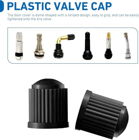 20Pcs Tire Valve Stem Caps, Plastic Valve Stem Caps with O Rubber Seal, Dustproof Airtight Seal Wheel Stem Covers, Universal Air Caps Covers for Trucks Motorcycles Bicycles SUVs (Black) in Saudi Arabia