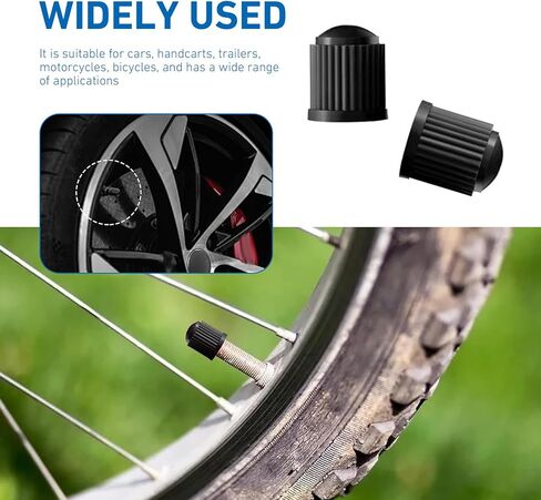 20Pcs Tire Valve Stem Caps, Plastic Valve Stem Caps with O Rubber Seal, Dustproof Airtight Seal Wheel Stem Covers, Universal Air Caps Covers for Trucks Motorcycles Bicycles SUVs (Black) in Saudi Arabia