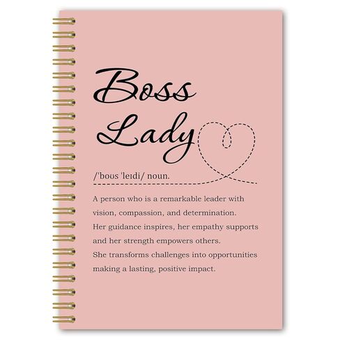 BEHIFL Boss Lady Gifts دفتر ملاحظات حلزوني، هدايا تقدير رئيسه للنساء مجلة أنثى، مجلة ملهمة لقائدة المكتب الوردي، 5.5 × 8.3 بوصة in Kuwait