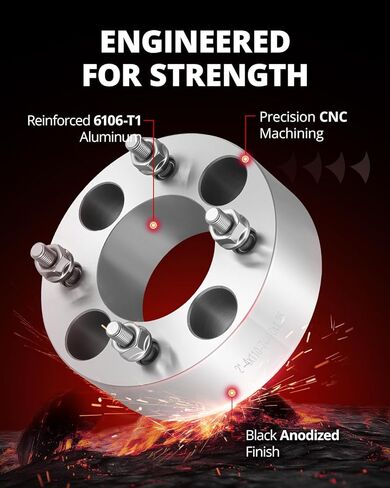 EVIL ENERGY 4x110 Wheel Spacers 74 Hub Bore M10x1.25 Stud Compatible with EZGO EZ GO Golf Cart Club Car ATV, 2 inch Lug Centric 4 pcs Wheel Spacer, Not Hubcentric Silver in Kuwait