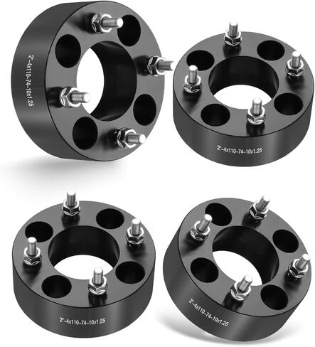 EVIL ENERGY 4x110 Wheel Spacers 74 Hub Bore M10x1.25 Stud Compatible with EZGO EZ GO Golf Cart Club Car ATV, 2 inch Lug Centric 4 pcs Wheel Spacer, Not Hubcentric Silver in Kuwait