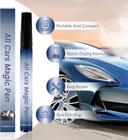 القلم السحري لخدوش السيارة من All Cars، مزيل خدوش السيارة، قلم إزالة خدوش السيارة السحري، طلاء اللمس، إصلاح خدوش طلاء السيارة بسرعة لجميع ألوان السيارة (قطعتان) in Kuwait