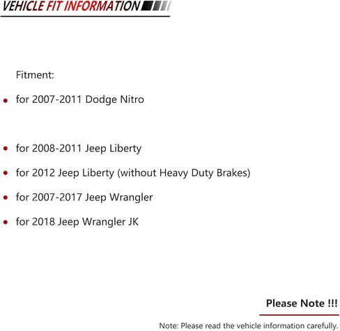 JLEO مكابح سيراميك أمامية وخلفية D1273 D1274 لـ 2007-2011 دودج نيترو، لـ 2008-2012 جيب ليبرتي، لـ 2007-2017 جيب رانجلر in Kuwait