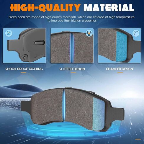 4PCS Front Semi-Metal Brake Pads Compatible with GMC Acadia 2007-2016 Acadia Limited 2017 Buick Enclave 2008-2017 Trailblazer 2006-2009 Saturn Outlook 2007-2010 in Kuwait