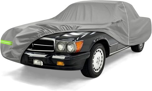 غطاء سيارة Kistrba متوافق مع 1981-2002 مرسيدس بنز SL-Class 280SL 300SL 320SL 380SL 500SL 560SL 600SL 2 باب كوبيه/رودستر، مناسب حسب الطلب 420D شديد التحمل أكسفورد لجميع الأحوال الجوية غطاء سيارة كامل (رمادي) in Kuwait