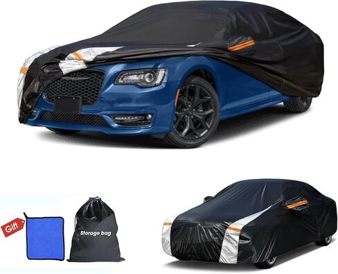 Car Cover Waterproof All Weather, Full Exterior Sedan Cover Universal Fit Chevrolet Impala, Chrysler 300 Series,Mercedes-Benz S-Class, BMW 7 Series, Porsche Panamera etc, See Chart(Length 204"-208"). in Saudi Arabia