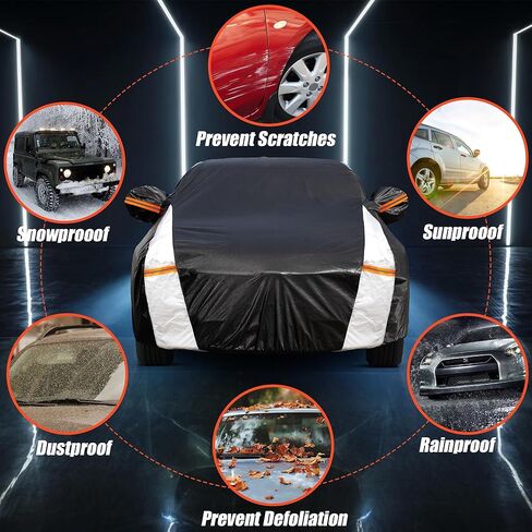 Car Cover Waterproof All Weather, Full Exterior Sedan Cover Universal Fit Chevrolet Impala, Chrysler 300 Series,Mercedes-Benz S-Class, BMW 7 Series, Porsche Panamera etc, See Chart(Length 204"-208"). in Saudi Arabia