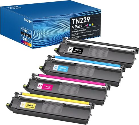 W.L.M TN229 Toner Cartridges High Yield MFC-L3720CDW MFC-L3780CDW Toner Compatible for Brother TN229 TN229XL Toner Cartridges for Brother HL-L3280CDW HL-L3220CDW HL-L3300CDW Printer(BK/C/M/Y,4 Pack) in Saudi Arabia