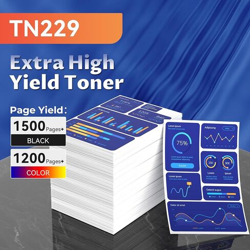 W.L.M TN229 Toner Cartridges High Yield MFC-L3720CDW MFC-L3780CDW Toner Compatible for Brother TN229 TN229XL Toner Cartridges for Brother HL-L3280CDW HL-L3220CDW HL-L3300CDW Printer(BK/C/M/Y,4 Pack) in Saudi Arabia