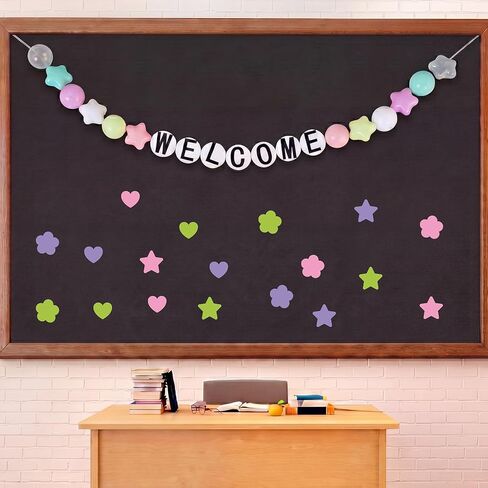 29 Pcs Pastel Classroom Decor Teacher Table Banner Kit DIY Back to School Bulletin Board Decoration Giant Friendship Bracelet Garland for Teacher Workstation Classroom Bulletin Board Wall and Locker in Saudi Arabia