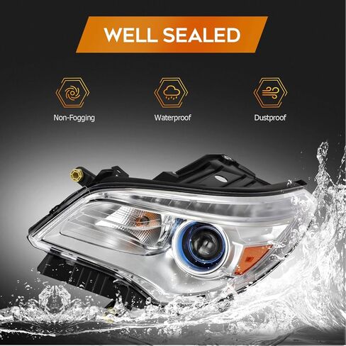 Headlight Assembly Fit 2013-2017 for Enclave Driver Side Headlight Chrome Housing Amber Reflector 84026394 in Kuwait