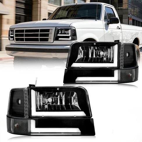 LED DRL Headlight Fit for 1999-2007 GMC Sierra 1500/2001-2007 GMC Sierra 1500 HD 2500 HD 3500, Fit 1999-2006 GMC Yukon Headlights Assembly Kit Black Housing Clear Reflector in Saudi Arabia