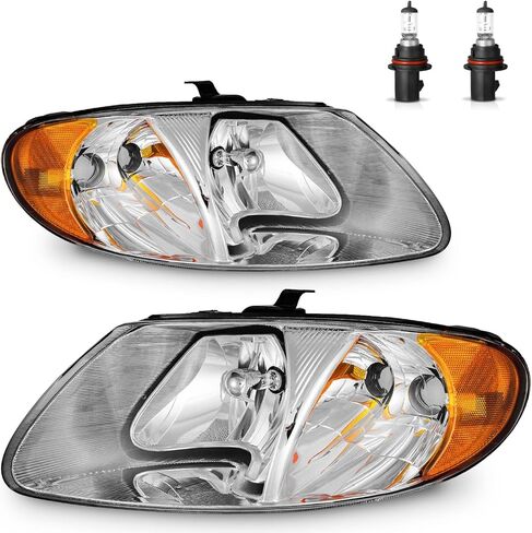 Headlights W/Bulbs for 01-07 Dodge Caravan/01-07 Chrysler Town Country/01-03 Chrysler Voyager/01-02 Grand Voyager (Fit Short Wheel Model Only) in Saudi Arabia