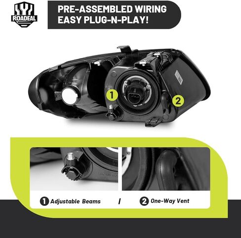 Headlights W/Bulbs for 01-07 Dodge Caravan/01-07 Chrysler Town Country/01-03 Chrysler Voyager/01-02 Grand Voyager (Fit Short Wheel Model Only) in Saudi Arabia