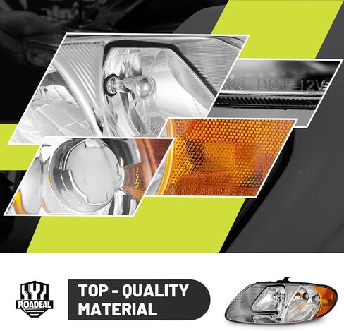 Headlights W/Bulbs for 01-07 Dodge Caravan/01-07 Chrysler Town Country/01-03 Chrysler Voyager/01-02 Grand Voyager (Fit Short Wheel Model Only) in Saudi Arabia
