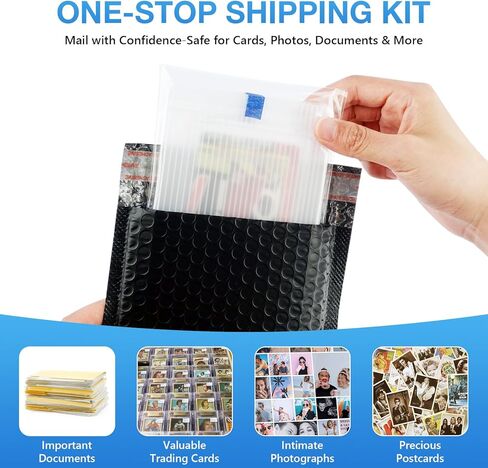 Fayoo 244Pcs Trading Card Shipping Supplies Kit, 60 Waterproof Bubble Mailers with 120 Professional Card Shipping Protectors, Mailing Kit for Sports Cards, Graded Slabs, TCG, Postcards & Sells in Saudi Arabia