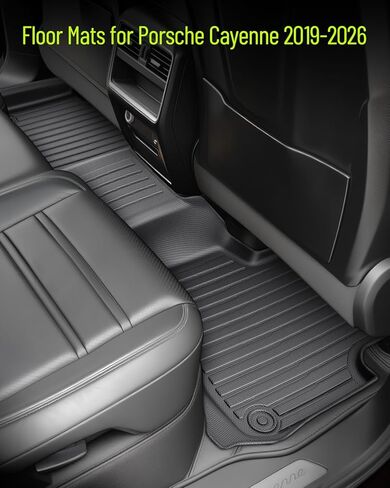Floor Mats for Porsche Cayenne 2019-2025 2026, All Weather Cargo Liner for Cayenne, Custom Fit TPE Rubber Car Floor Liners with Trunk Mat, 4PCS Set Black Waterproof Interior Protection Car Accessories in Saudi Arabia