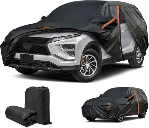 Cover for Eclipse Cross, Car Cover for Mitsubishi Eclipse Cross 2018-2025, Custom Fit Eclipse Cross SUV Cover with Door Zipper/Reflective Strip, Outdoor Car Cover Snow Hail Sun UV Dust Protection in Kuwait