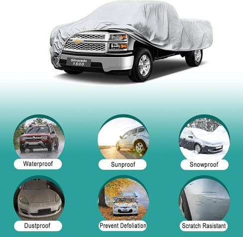 GUNHYI Chevrolet Truck Cover Custom Fit Chevrolet C-10 C10 Waterproof All Weather, Heavy Duty Pickup Truck Cover Outdoor Sun UV Rain Snow Dust Wind Protection. in Saudi Arabia