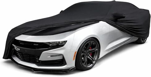 غطاء سيارة داخلي SR1 Performance USA لسيارة Chevy Camaro 2010-2024 - غطاء غبار من الساتان المطاطي فائق الجودة، حماية ناعمة للتنفس ومقاومة للخدش (أسود) in Kuwait