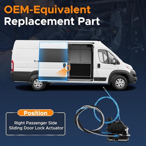 Sliding Door Lock Actuator Compatible with RAM ProMaster Cargo Van 1500 2500 3500 2019 2020 2021 2022 2023 2024 2025, Right Passenger Side Replaces 68226180AI in Kuwait