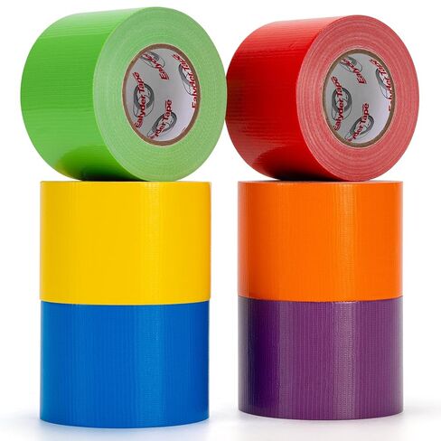 Rainbow Colored Duct Tape 15 Yards x 2 Inch Heavy Duty, 6 Rolls Color Coding Waterproof Strong Adhesive Tape for Packaging, DIY Crafts, Home & Office Use, No Residue, Tear by Hand in Saudi Arabia