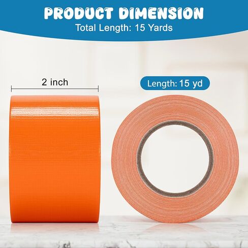 Rainbow Colored Duct Tape 15 Yards x 2 Inch Heavy Duty, 6 Rolls Color Coding Waterproof Strong Adhesive Tape for Packaging, DIY Crafts, Home & Office Use, No Residue, Tear by Hand in Saudi Arabia
