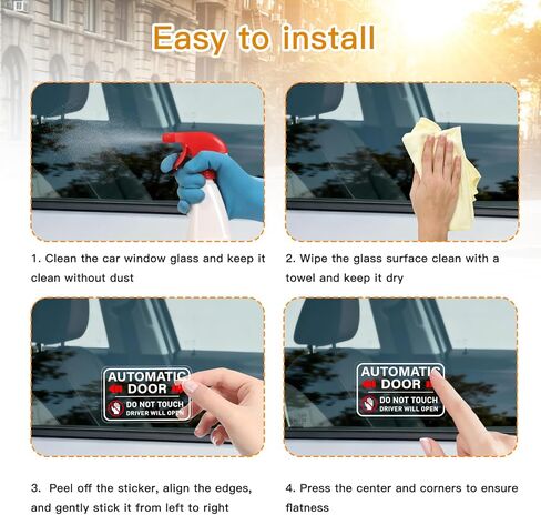 10 قطع من ملصقات تنبيه الباب الأوتوماتيكية لسيارات الأجرة وRideshare - شارات الفينيل مقاس 4 × 2.5 بوصة مع رسالة مفتوحة للسائق، نافذة لاصقة عالية الوضوح in Kuwait