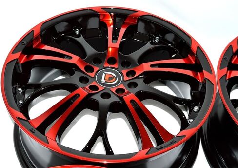 17" Wheels Rims ddr r25 Black with Polished Red Finish 17x7 5x100 5x114.3 40mm Offset 5 Lugs Bolt Pattern 5x100/114.3 (Set of 4) in Saudi Arabia