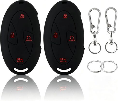 Silicone Key Fob Cover for Hyundai 2024-2026 Tucson Elantra Santa Fe Kona Sonata IONIQ,4/5/7 Button Remote Key Protector with Key Ring & Keychain,2 Pack (Black+Black) in Saudi Arabia