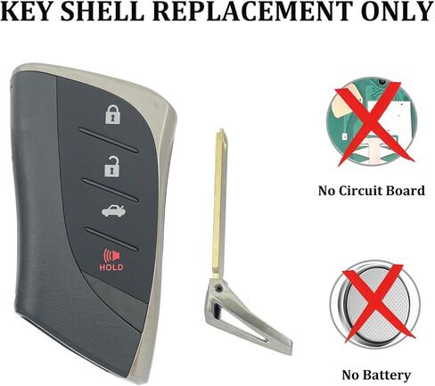 Smart Key Fob Shell Case Replacement Fits for Lexus ES250 ES300h ES350 ES350h LS500 LS500h GX460 2020 2021 2022 Keyless Entry Car Remote Cover (4 Button) in Saudi Arabia