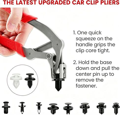 Car Clip Pliers & Trim Removal Tool, Auto Plastic Fastener Removal Tool, Automotive Body Panel Damage-Free Remover for Interior & Exterior Trim, Rivets, Upholstery, Push Pin, Retainer in Saudi Arabia