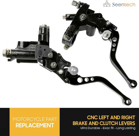 Seentech Universal 7/8" 22 مم أسطوانة فرامل الدراجة النارية الرئيسية ورافعة القابض CNC مجموعة اليسار واليمين للدراجات 50cc-300cc، تناسب Honda Yamaha Kawasaki سوزوكي Dirt Bike ATV in Kuwait