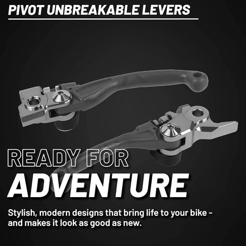 مجموعة أذرع Polisport Pivot غير القابلة للكسر - تناسب: KTM Freeride (2014-2017) KTM SX85 (2013-2025) Motocross (MX/Enduro) أذرع الفرامل/القابض، مركب متين، شكل OEM، سهل التركيب، رمادي ناردو in Kuwait